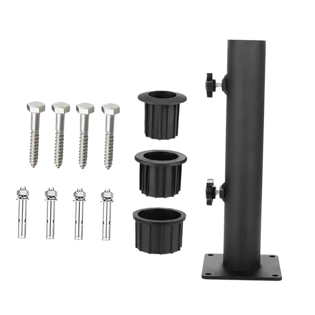 Patio Umbrella Stand Heavy Duty Metal Adjustable Flag Pole Holder Umbrella Tube Mount for Backyard Garden Patio Pool Deck