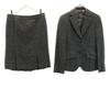 Wool Blend Skirt Suit Setup 38/42 Gray BLACK Women Used