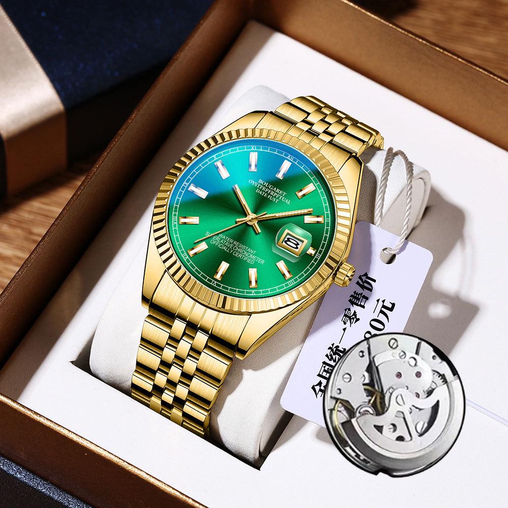 Bugare Men's Waterproof Luminous Automatic Watch - Anti-Counterfeit Technology