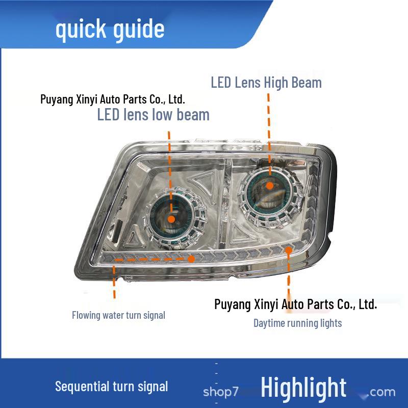Ouman 19-21 GTL LED Dual-Lens Headlight Assembly with Flowing Turn Signal & Daytime Running Light