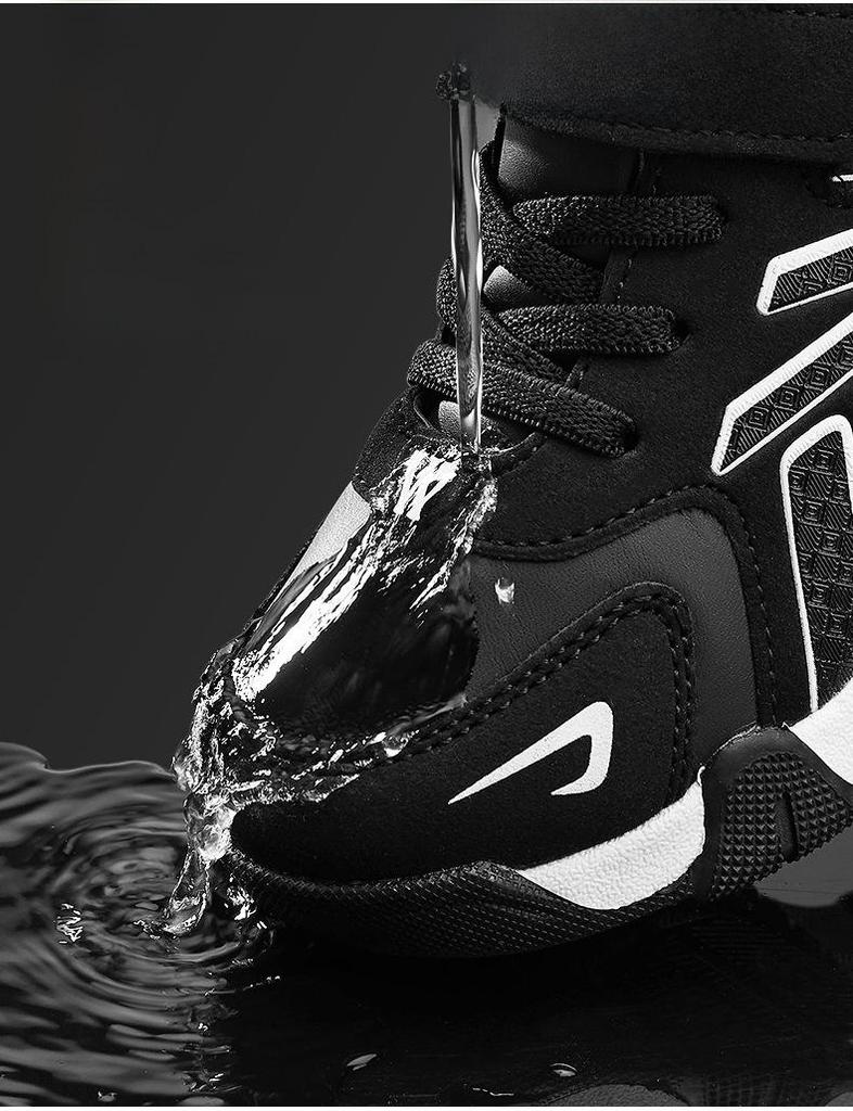 Leather Boys' Sports Shoes: Waterproof, Non-Slip, Mid-Cut for Kids & Elementary Students