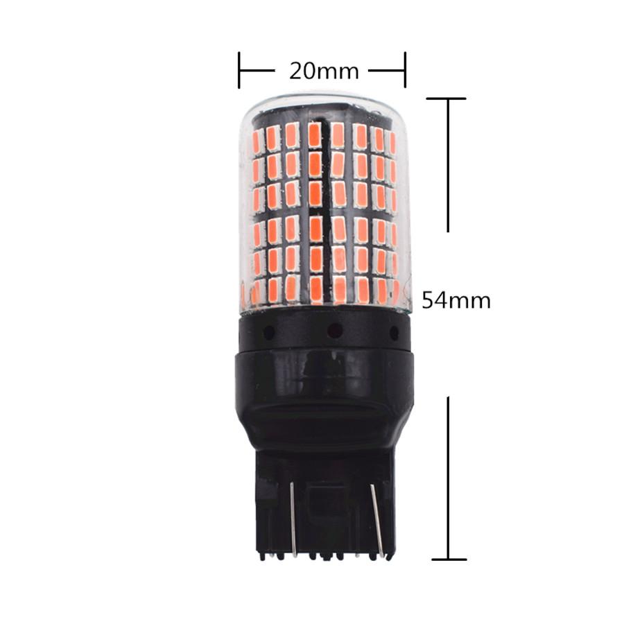 2pcs T20 7443 3014 144SMD Red LED Canbus Taillight Flashing Strobe Blinking Rear Alert Safety Brake Stop Car Light