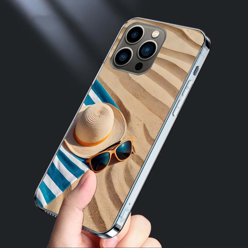 Летнее настроение Море, Пляж, Песок Чехол для телефона Для Iphone 16E 15 Pro 14 Plus 17E 16 17 Pro Max Air 11 12 13 Mini Ударопрочный Capa Cut