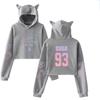 Kpop Unisex Bts  jung Kook Jimin 95 97 Hoodie Sweatshirt Cat Ears Tops Crop