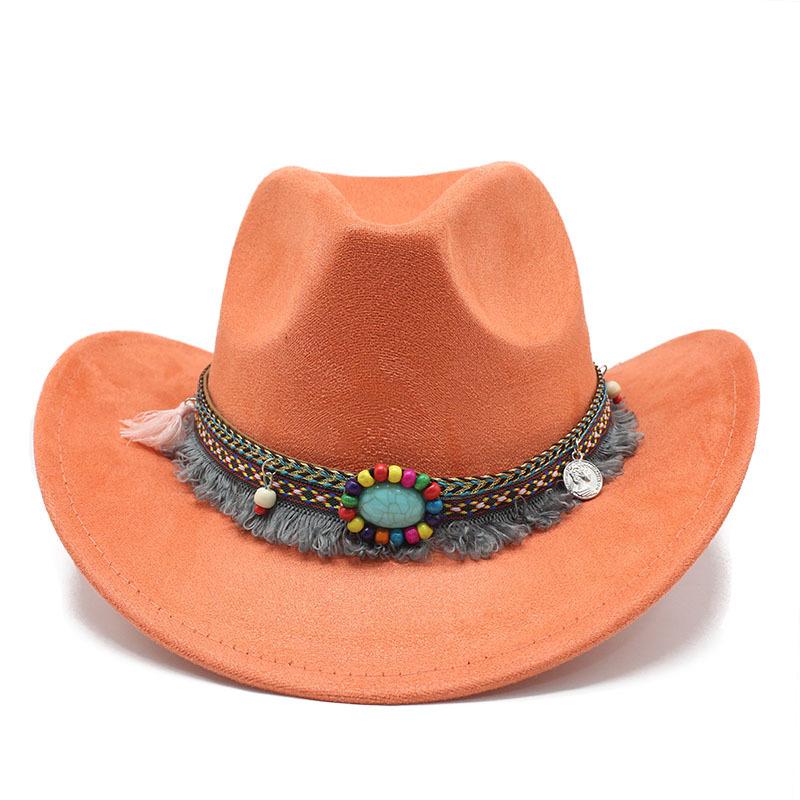 Замшевая шляпа Jazz Hat Western Cowboy Hat Men's British Gentleman's Top Hat Big Brim Outdoor Sun Hat