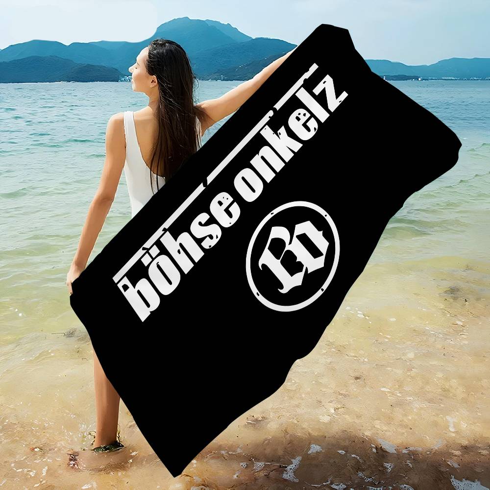 Bohse Onkelz Logo Bath Towel Microfiber Soft Water Absorbing Breathable For Girl Kids Decorative Cartoon Beach Towel