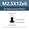 Yigu Black 304 Stainless Steel Flat Head Phillips Machine Screws M2-M6