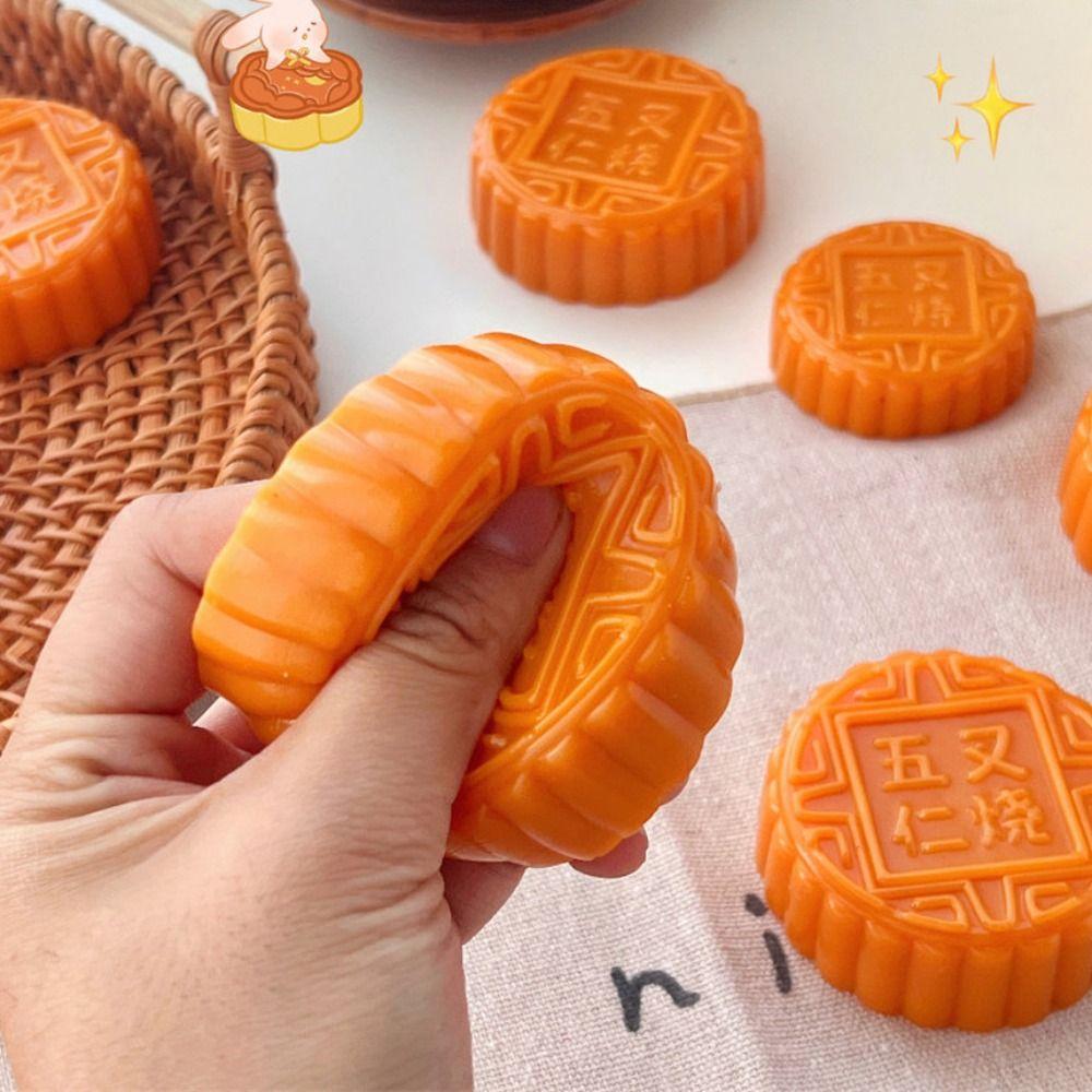 Simulated Food Mid-Autumn Festival Fidget Toys Moon Cake Squeeze Sensory Toys Mid-Autumn Festival