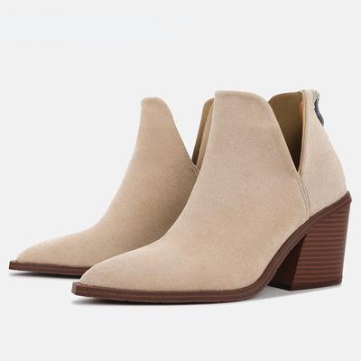 Модные винтажные женские ботильоны Женские с круглым носком На молнии Осень Зима Женские туфли челси Ручной работы Большие размеры 36-43