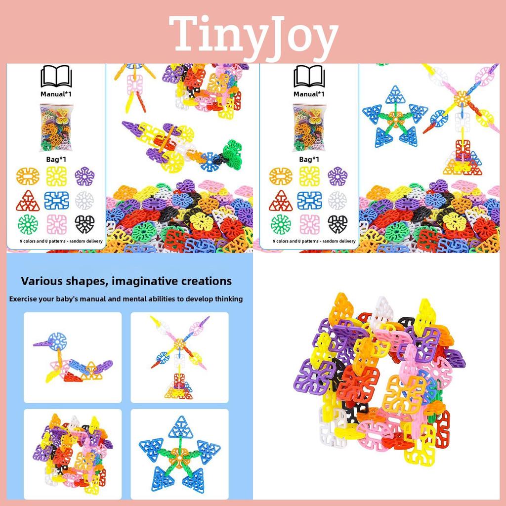 Geometric Snowflake Puzzle Blocks For Kids 3-6 Years Educational Building Toys