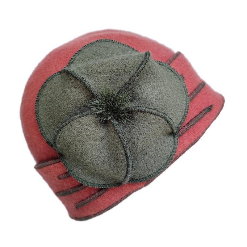 Flower New Section 100% Wool Hat Autumn Winter Middle-aged Female Soft Hat Women European Tide Dome Felted Mummy Thought Hat