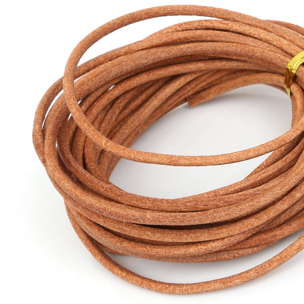 Натуральная круглая кожаная нить для изготовления браслетов, ювелирных изделий, DIY, шнур, шнур