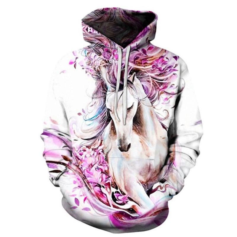 Новый мужской белый пуловер с капюшоном с изображением животных, модная и повседневная спортивная рубашка с капюшоном 3D, крутая спортивная рубашка с длинными рукавами, куртка