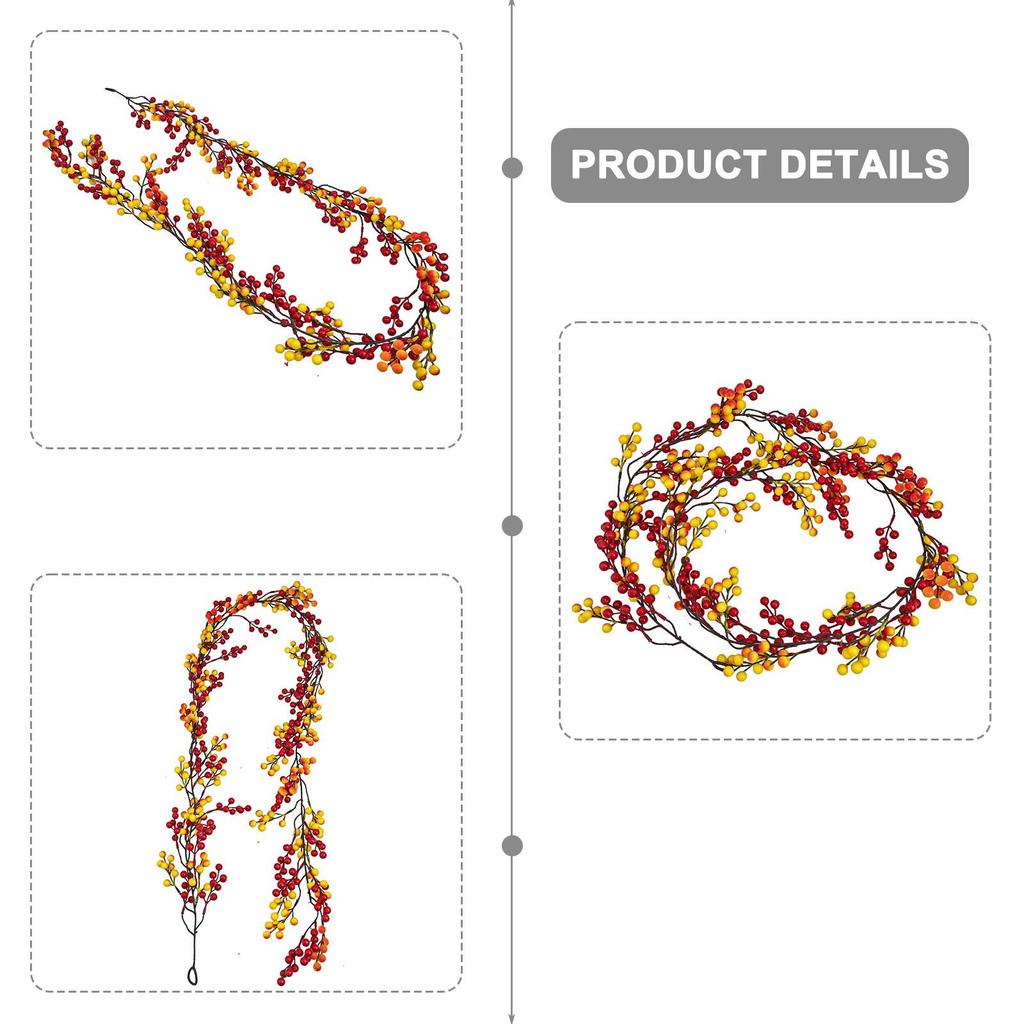 Основные 6-футовые гирлянды из красных ягод для рождественского украшения, сделай сам