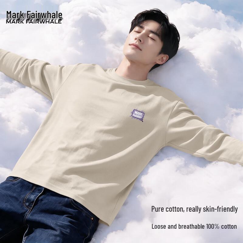 Mark Fairwhale Men's Cotton Long-Sleeve Loose Fit T-Shirt