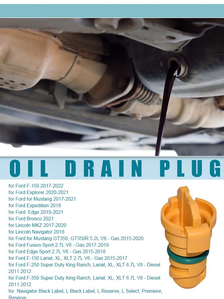 Engine Oil Drain Plug KX6Z6730B Oil Sump Drain Screw BC3Z6730A Nylon for Ford F-150 2017-2025 for Lincoln Navigator 2018