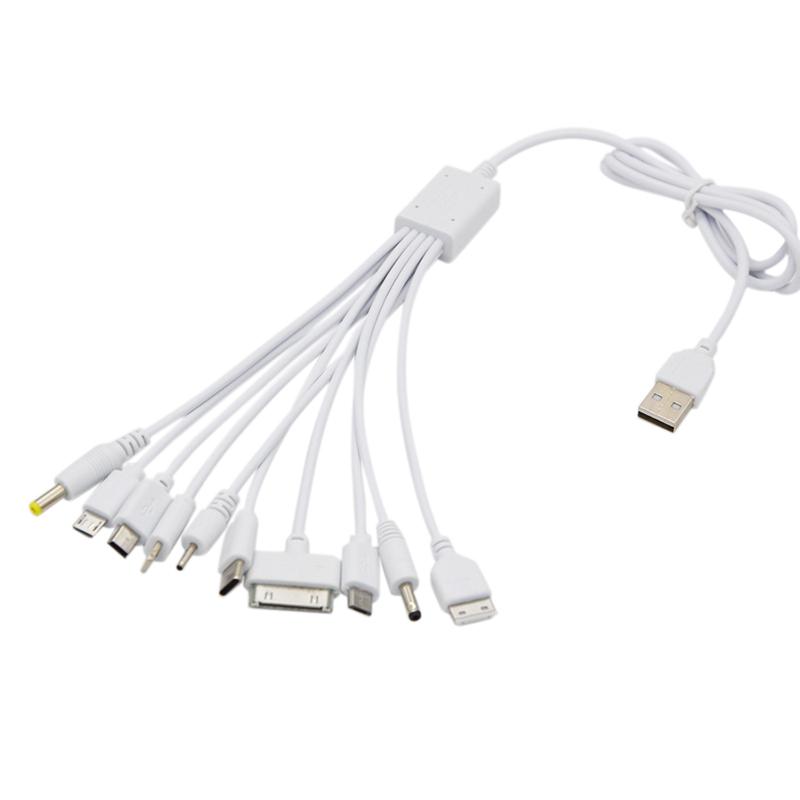 Универсальный USB-кабель 10 в 1, многофункциональный зарядный кабель, совместимый с несколькими сотовыми телефонами, наушниками Blutooth, динамиком, MP3-плеером и многим другим