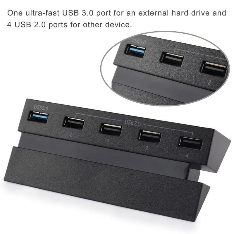 5-портовый USB-хаб для PS4, высокоскоростной USB 3.0 адаптер, расширительный хаб-коннектор, подходящий для игровой консоли PS4 (Не для PS4 Slim/Pro)