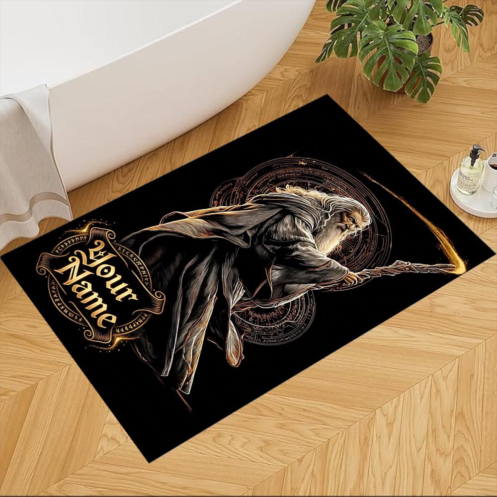 Lord Rings Customized Name Floor Mat Perfect for Dormitory Outdoor Dining Room Decorate room Antislip Carpet Anime Office Decor