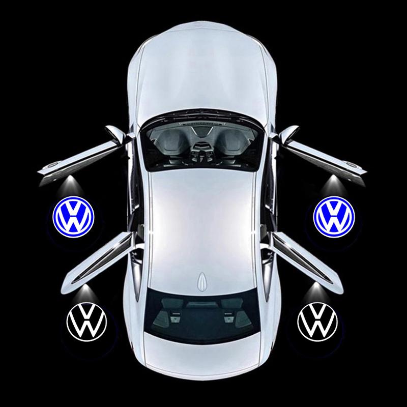 W149-2Pcs Volkswagen Emblem Projector Lights Car Door Welcome Lamp For VW GTI Polo Golf Passat Tiguan Arteon Touareg Taigo Caddy CC