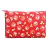 Kyosuke Made In Japan Cotton Pouch for Cosmetics and 19cm X Flat Pouch with Daruma Red Makeup, 12.5cm, Small, Design,