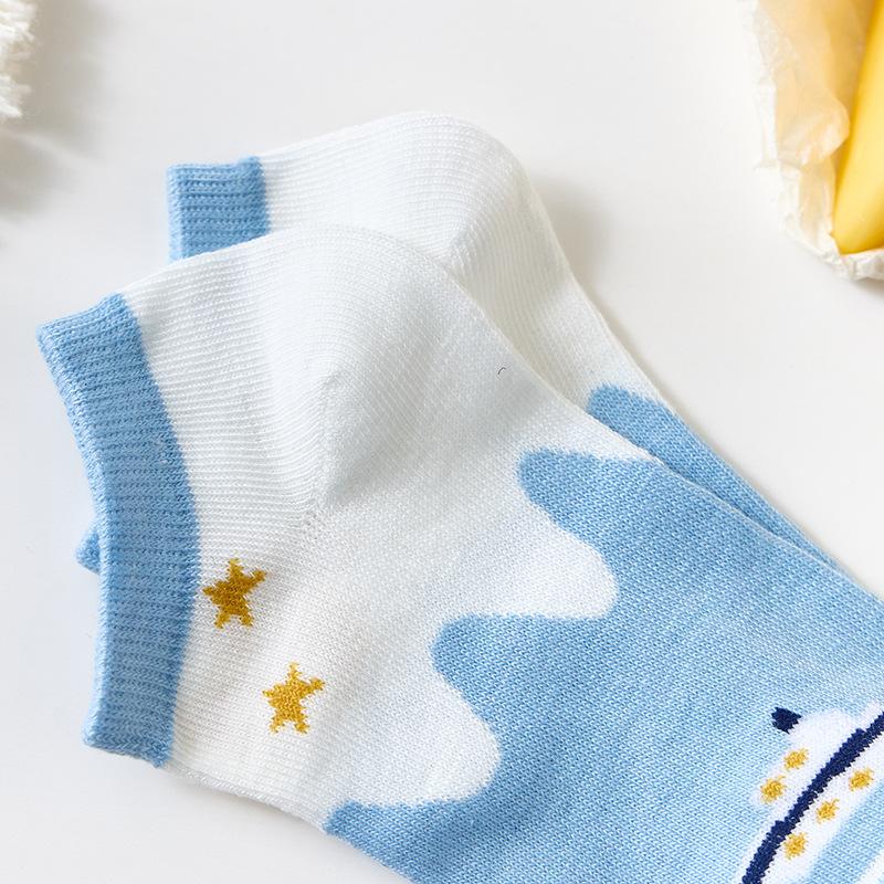 5 пар женских носков Asakuchi, милые японские мультяшные аниме тонкие невидимые короткие носки-лодочки для девочек