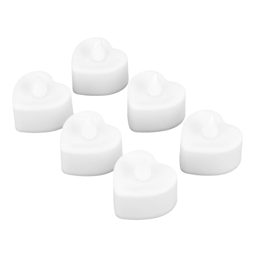 6pcs Electric Candle Lights Love Warm White Light Flameless Candles for Wedding Holiday Family Decoration