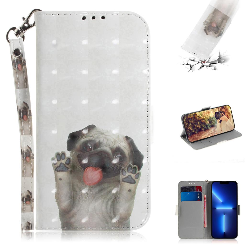 Кошелек с 3D-рисованием пекинеса и рисунком из искусственной кожи для iPhone Samsung Umidigi Infinix TECNO... Подходит для более чем 900 моделей телефонов