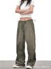 Женские парашютные брюки-карго широкие, цвет хаки - Летняя коллекция 2025, очень длинный фасон