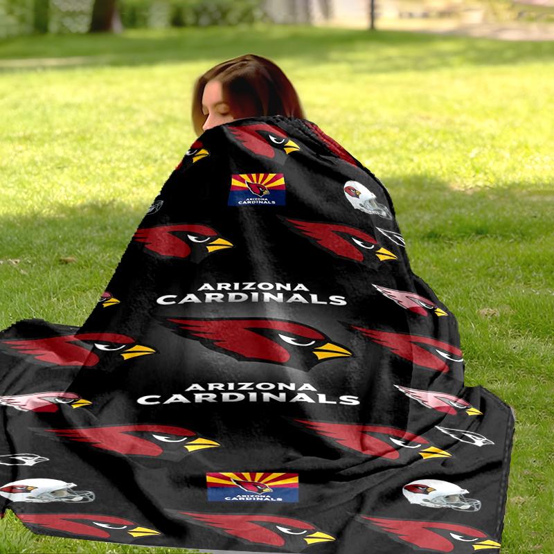 Arizona Cardinals Fan Gear Flannel Fleece Blanket Cozy Warm Throw Blanket For Couch Bed Travel All Season Use