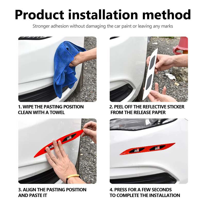 Car Reflective Sticker Bumper Trunk Safety Warning Reflector Stickers Strip For Toyota Yaris Corolla Rav4 CHR Auris Cruiser