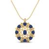 Blue Sapphire Regal Floral Pendant - 925 Sterling Silver
