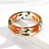 Transparent Design Flower Bangle Round Shape Transparent Resin Bracelet  Casual Accessory