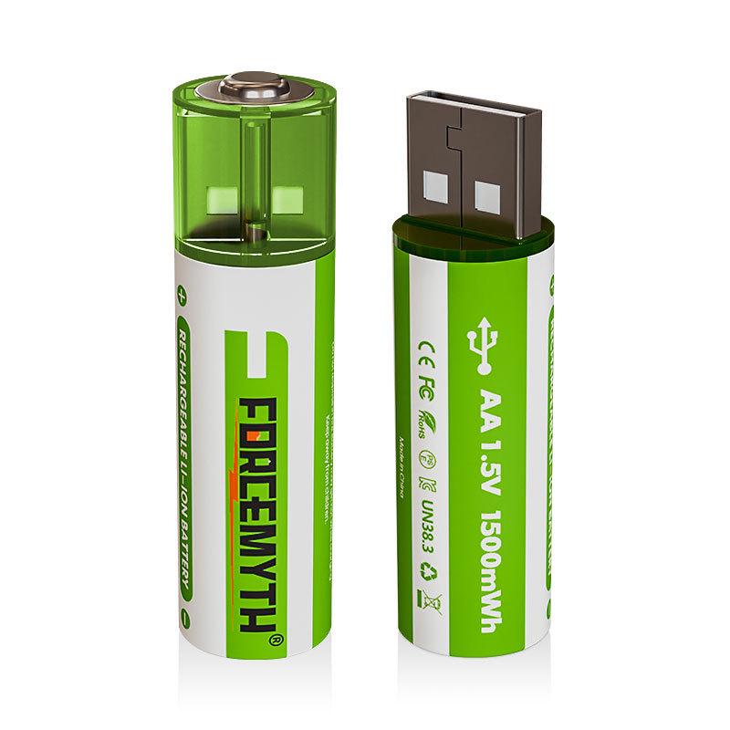 Перезаряжаемая литиевая батарея 1,5 В с быстрой зарядкой от USB для игрушечных машинок, калькуляторов и мышей, размер 5