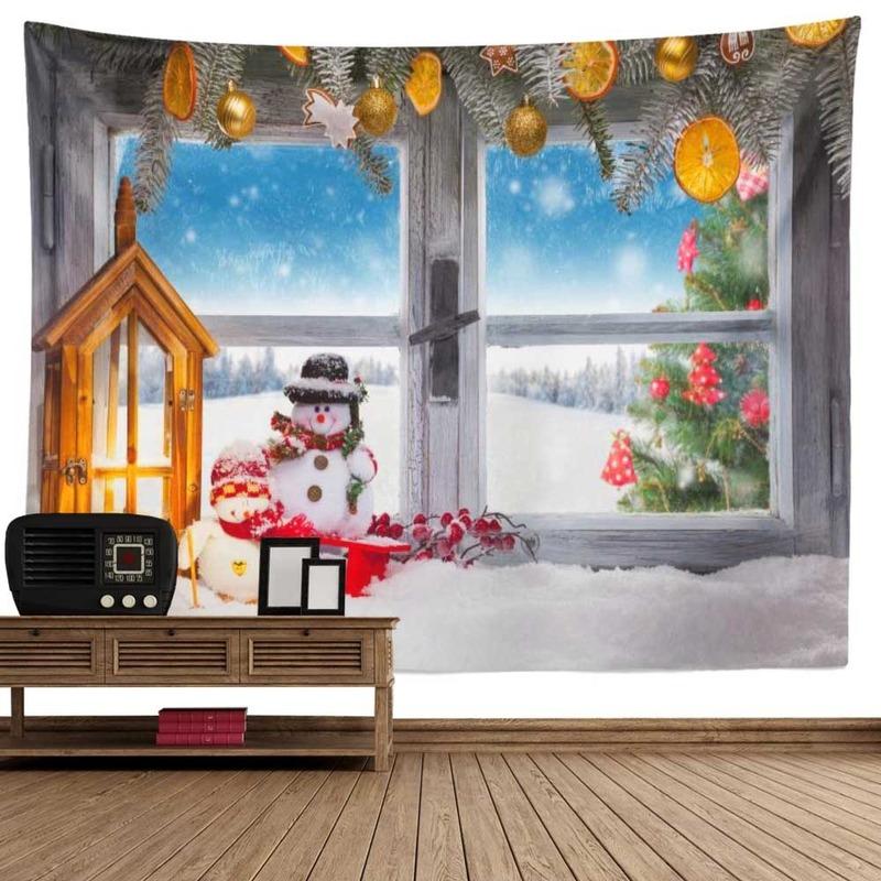 Домашний декор Рождественский настенный гобелен Гостиная Спальня Общежитие Домашний декор С Рождеством