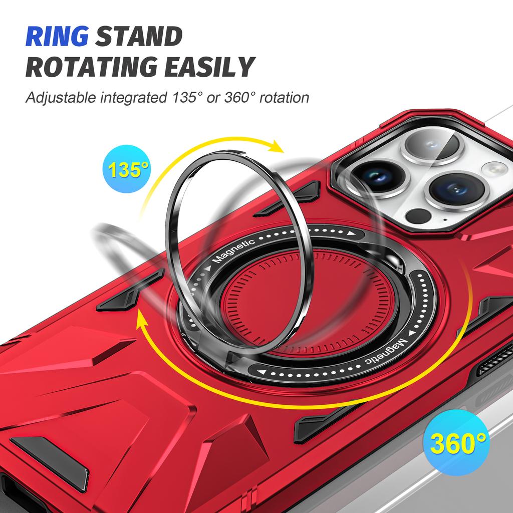 For iPhone 15 Pro Case Anti-fall TPU+PC Phone Cover with Metal Bracket