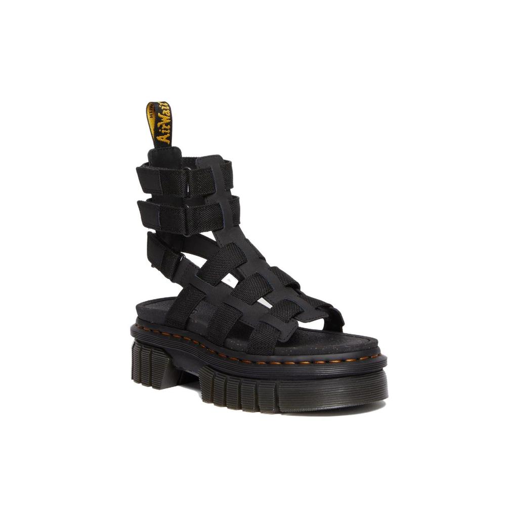 Dr. Martens Ricki Extra Tough Leather Soft Comfortable Thick Sole Fashion Sandals Unisex Sandals Black 30577001