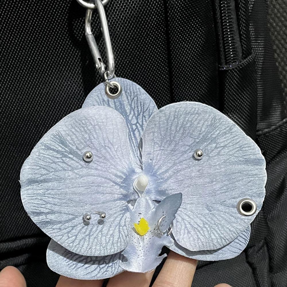 Gifts Phalaenopsis Orchid Keychain Cloth Backpack Hangings Decor Simulation Flower Keyring  Bag