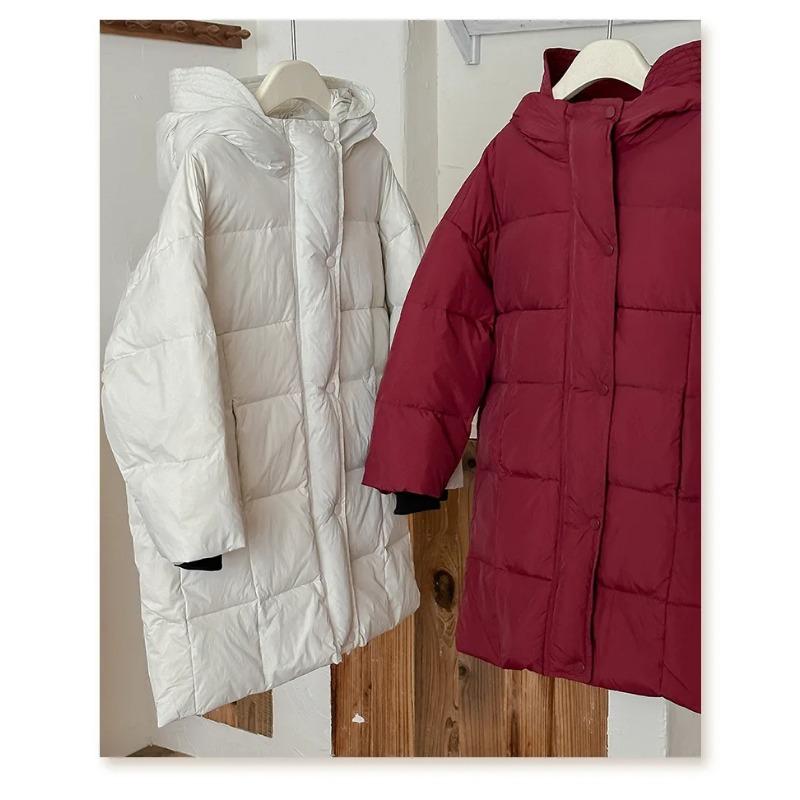 Детская белая куртка-пуховик из утиного пуха, толстая теплая длинная верхняя одежда для мальчиков и девочек, парки 2024 года, зимние новые повседневные подростковые детские пальто