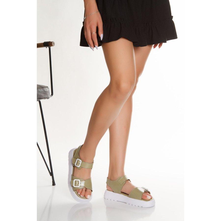 Женские повседневные сандалии из натуральной кожи на толстой подошве