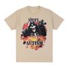 У меня Аутизм Смешной Мем со Скелетом Футболки Мужская Одежда Винтажные Готические Футболки с Коротким Рукавом Хлопок Летние Оверсайз Футболки