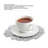 4pcs Cotton Thread Woven Drink Coasters with Tassel Round Pure Color Elegant   Lipstick Pot Pads Mats