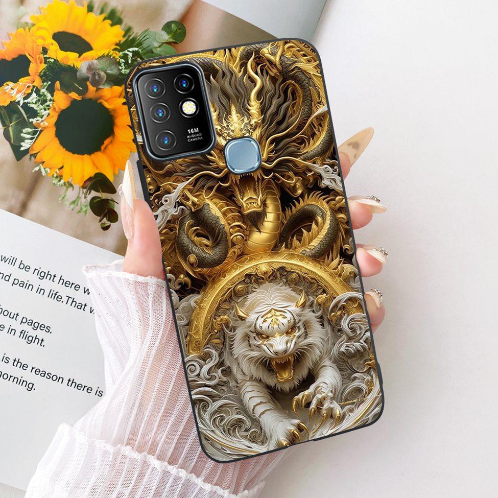 Case For Infinix Hot 10 Cover Aesthetic Cute Cat Fashion Funny Painted Bumper For Infinix Hot10 X682B X682C Casing