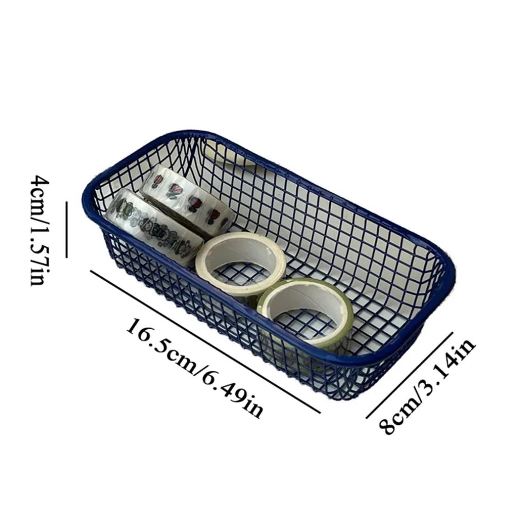 Desktop Ironwork Storage INS Metal Sundries Organizer Basket Pens Makeup Brushes Classification Basket Office Home Organization