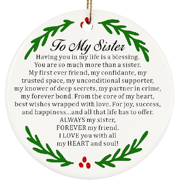 to My Daughter in Law Christmas Ornaments, Daughter-in-Law Christmas Ornament Gifts, Two-Side Printed 3'' Christmas Ornament for Christmas Tree,
