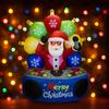 5.9FT Xmas Yard Decor DJ Santa Inflatable Xmas LED Lit Cool Santa Claus Colorful Ornament Christmas Home Decorations Gifts Toy