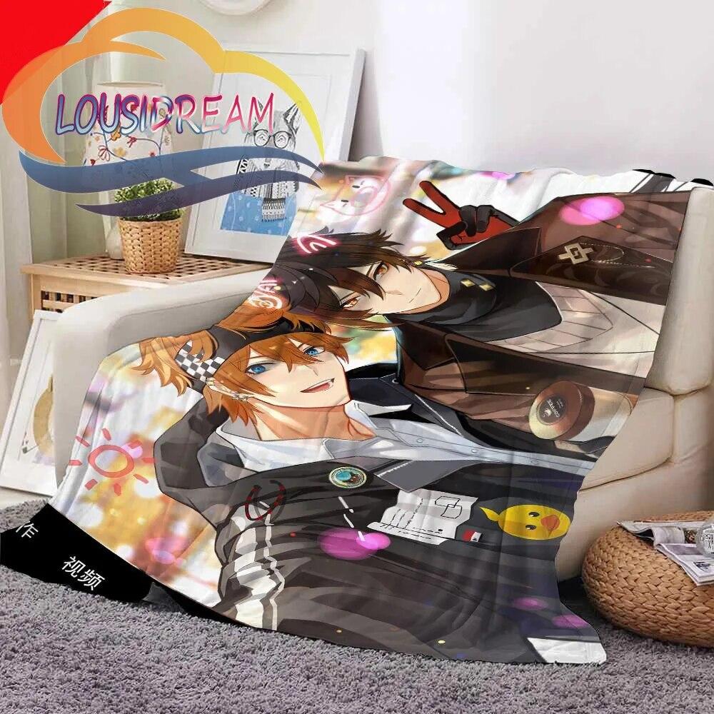 Adventure Game Genshin Impact Cartoon Flannel Blanket Cozy Bed Lightweight Soft Throw Sofa Quilt for All Seasons