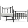 VidaXL Metal Bed Frame with Headboard-Footboard Black 90x200 Cm 353548