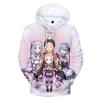 Ainme Re Zero Hoodies 3D Re Zero Hoodie Sweatshirt Men Women Harajuku Clothing Rem and Ram Japanese 3D Oversized Hoodies