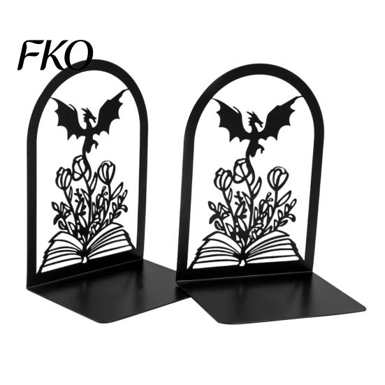 Edge Bookends 1 Pair Metal Dragon Bookends, Fantasy Castle Decorative Book Ends Accessories for Shelves, Heavy Duty Gothic Holders Home Office Library